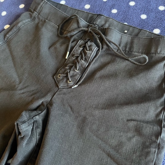 Tie Fromt High Waisted AE Skinny Jeans - Picture 2 of 4